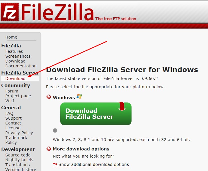 how to start filezilla server