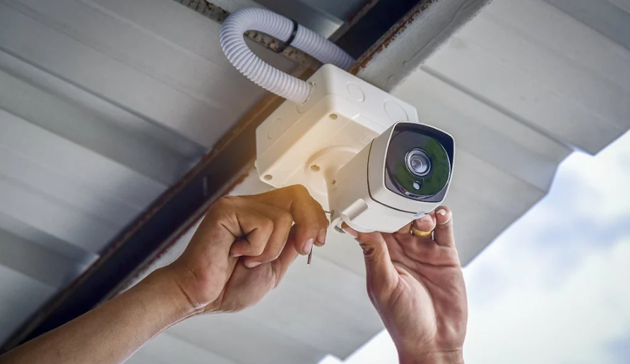 outdoor surveillance camera installation